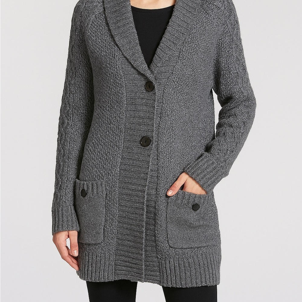 Ugg Lillie Cable Knit Cardigan Slouchy Fit Gray Size S Spring Cardigan